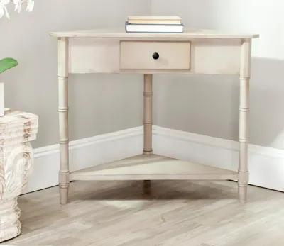 Safavieh Gomez Corner Table - Distressed Cream