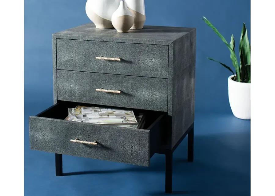 Safavieh Camden Faux Shagreen Nightstand - Grey