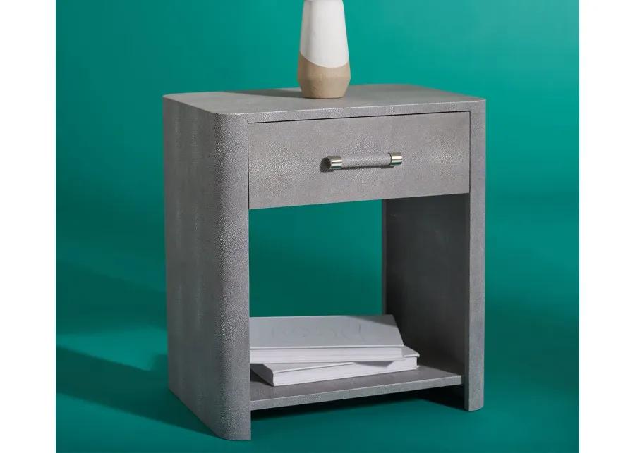 Safavieh Sawyer Faux Shagreen Nightstand - Grey