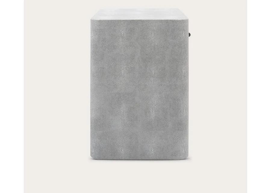 Safavieh Sawyer Faux Shagreen Nightstand - Grey