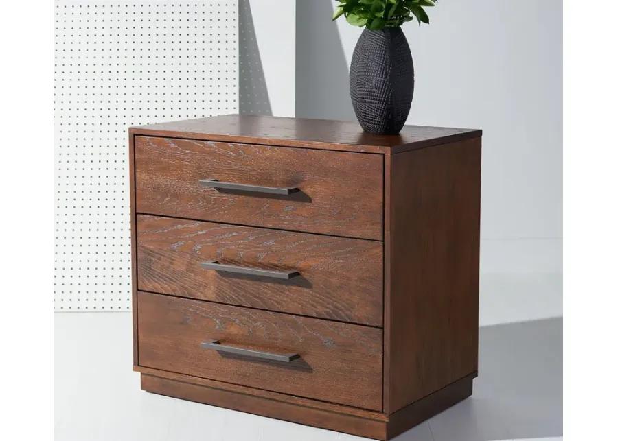 Safavieh Mallory 3-Drawer Nightstand - Dark Brown