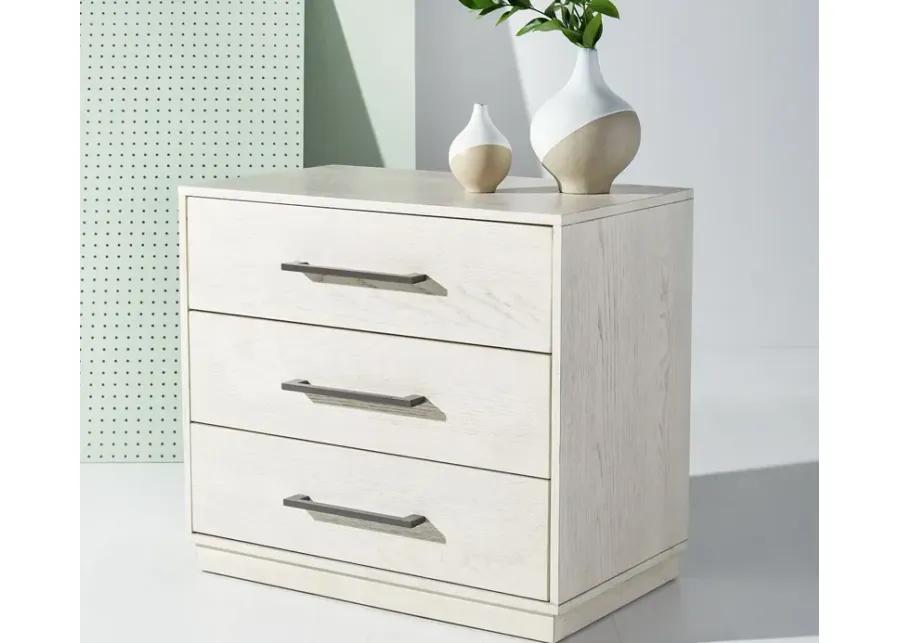 Safavieh Mallory 3-Drawer Nightstand - White Wash