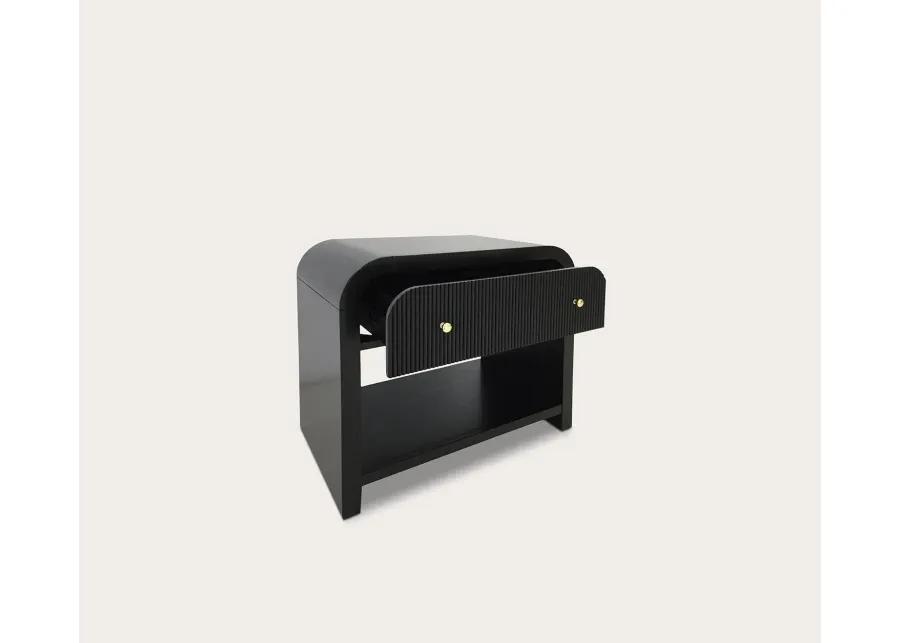 Safavieh Liabella 1-Drawer Curved Nightstand - Black