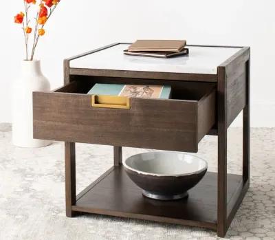 Safavieh Adeline 1-Drawer Nightstand - Dark Chocolate