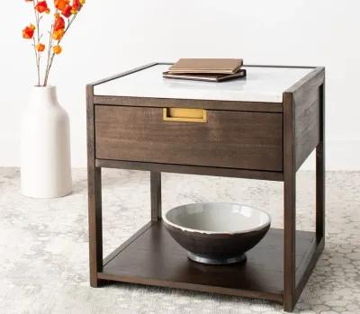 Safavieh Adeline 1-Drawer Nightstand - Dark Chocolate