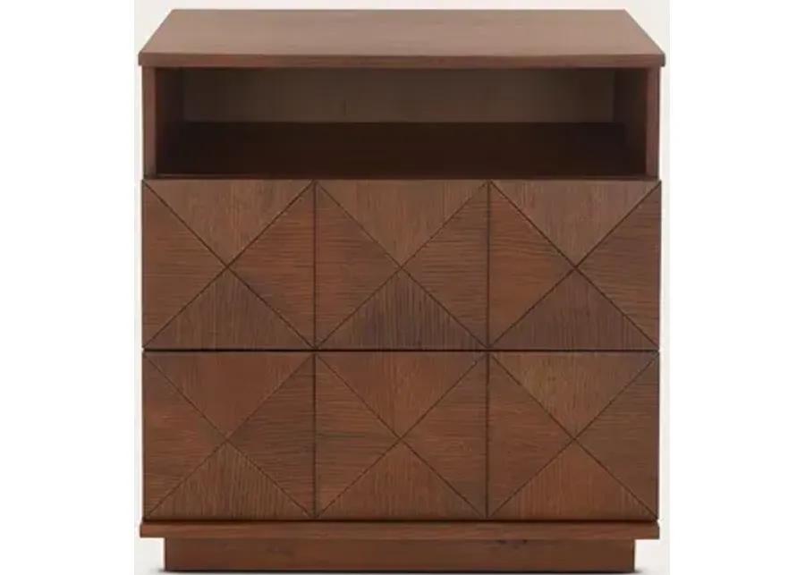 Safavieh Patty 2-Drawer Nightstand - Walnut