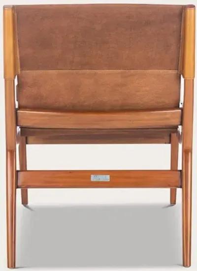 Safavieh Culkin Leather Sling Chair - Mahogany