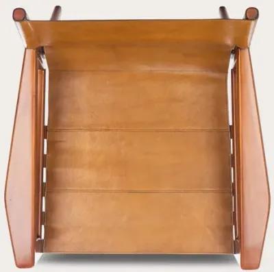 Safavieh Culkin Leather Sling Chair - Mahogany