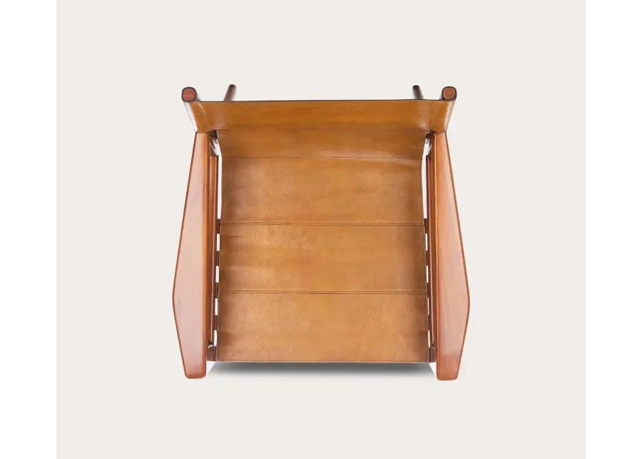 Safavieh Culkin Leather Sling Chair - Mahogany