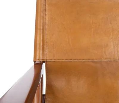 Safavieh Culkin Leather Sling Chair - Mahogany