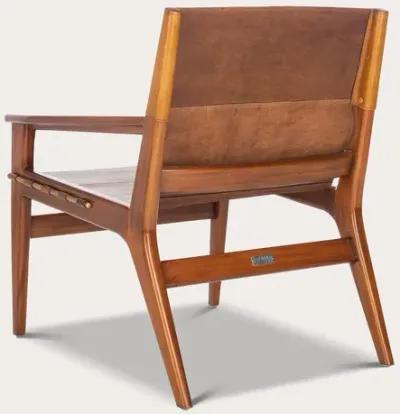 Safavieh Culkin Leather Sling Chair - Mahogany