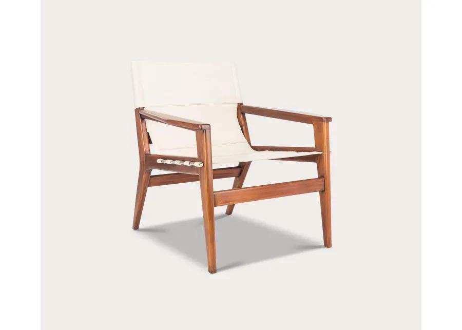 Safavieh Culkin Leather Sling Chair - Mahogany