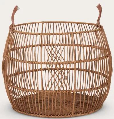 Villa by Classic Home Rattan Iron Basket Handcrafted - Black