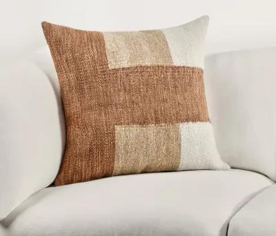 Villa by Classic Home Kass Woven Block Throw Pillow - Terracotta - 14'' x 26''