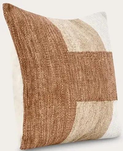 Villa by Classic Home Kass Woven Block Throw Pillow - Terracotta - 14'' x 26''