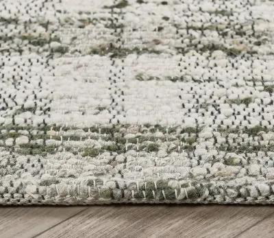 Villa by Classic Home Perth Cotton Wool Area Rug - Green - 6' x 9'