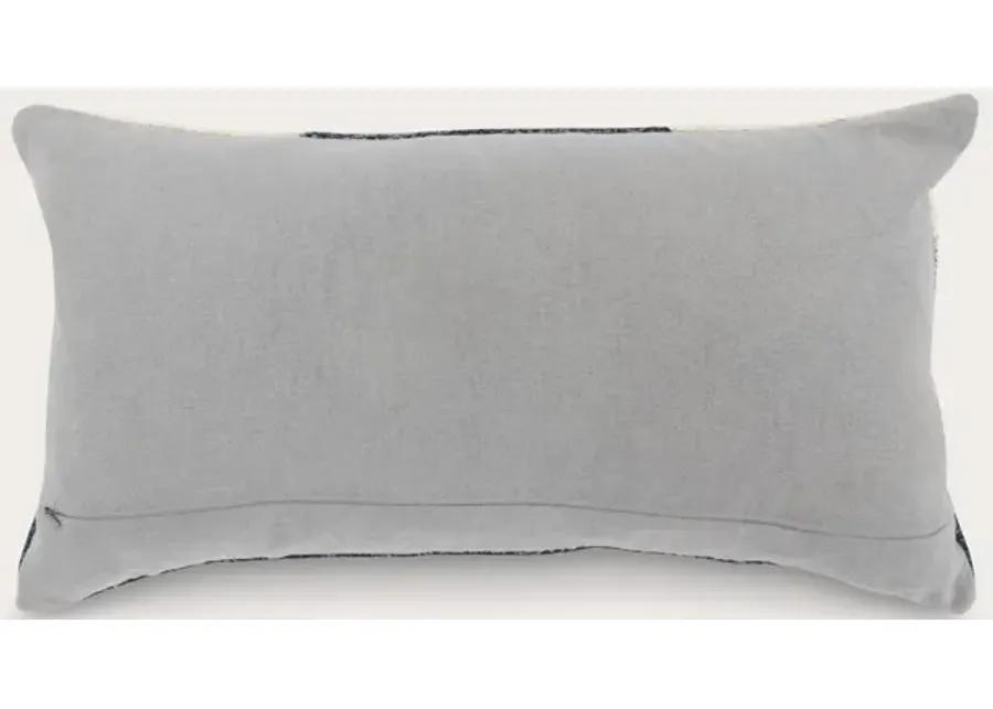 Villa by Classic Home Kass Night Blue Gray Throw Pillow - 14'' x 26''