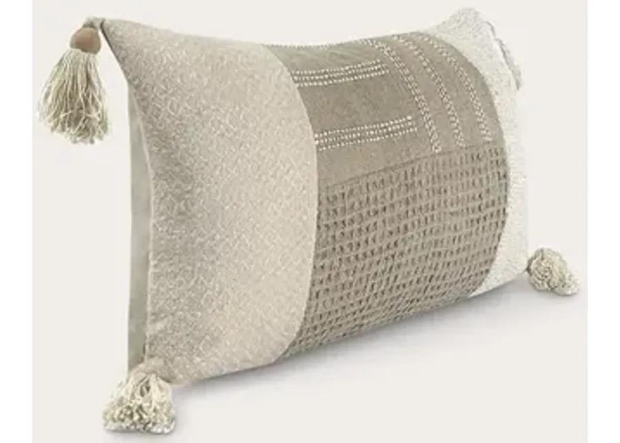 Villa by Classic Home Yasa Natural Ivory Throw Pillow