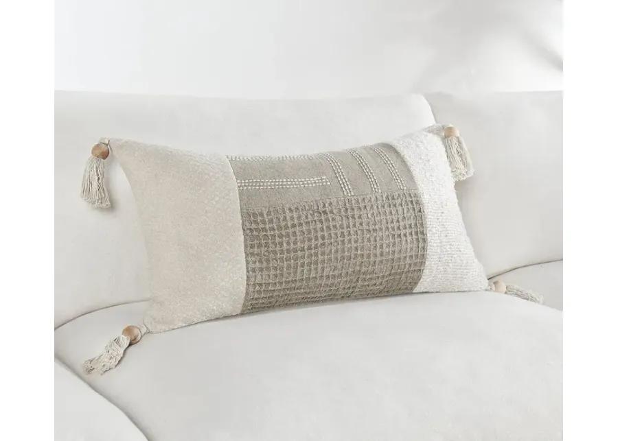 Villa by Classic Home Yasa Natural Ivory Throw Pillow