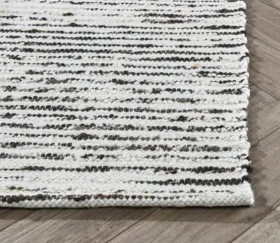 Villa by Classic Home Isa Stripe Ivory Black Area Rug - 5' x 8'