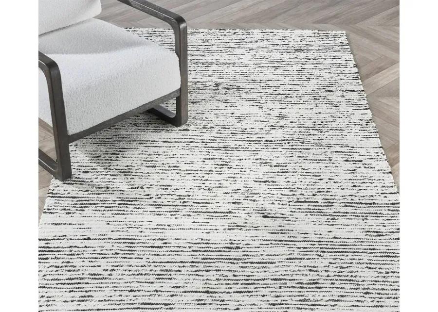 Villa by Classic Home Isa Stripe Ivory Black Area Rug - 8' x 10'