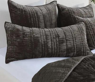 Villa by Classic Home Seville Velvet Pillow Sham - Gray - King