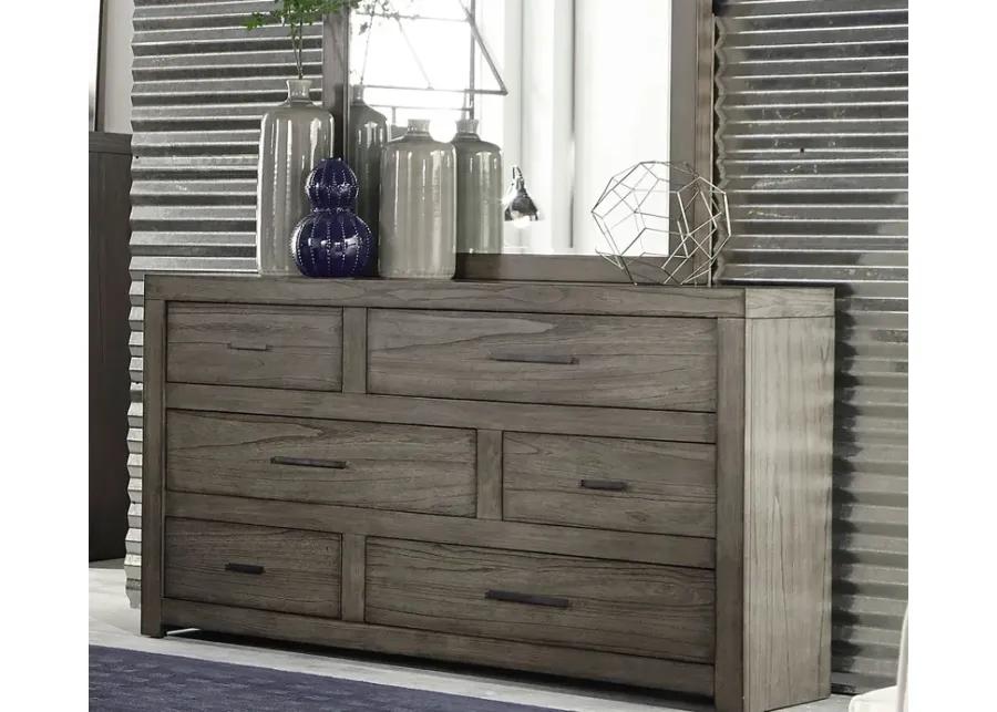 Aspen Home Modern Loft Greystone Panel Bed Bedroom Set - Queen