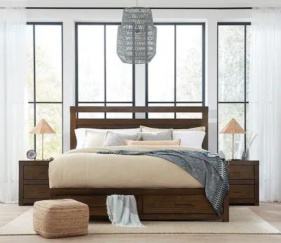 Aspen Home Modern Loft Brown Storage Bed Bedroom Set - Queen