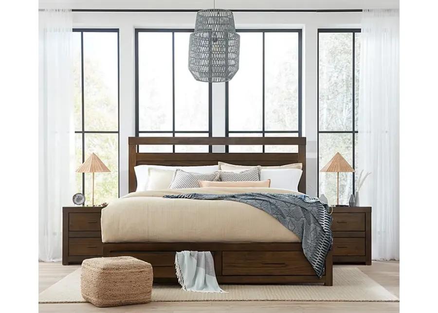 Aspen Home Modern Loft Brown Storage Bed Bedroom Set - King