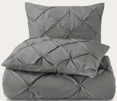 Sleeptone Tranquility Pinch Down Alternative Comforter and Sham Set - Charcoal Gray - Twin