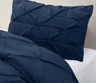 Sleeptone Tranquility Pinch Down Alternative Comforter and Sham Set - Navy - Twin