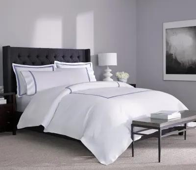 Sleeptone Hotel Luxury 6-Piece Sheet Set - White/Navy - Queen