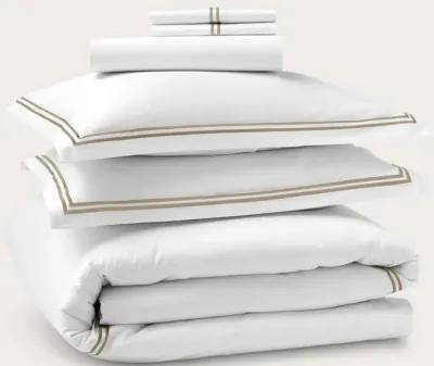 Sleeptone Hotel Luxury 6-Piece Sheet Set - White/Navy - Queen