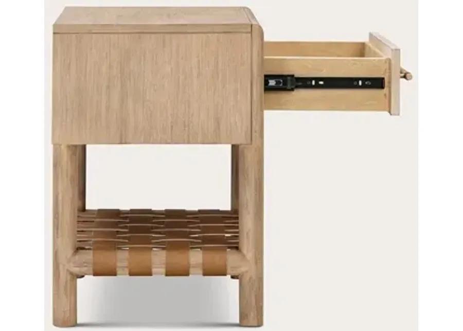 Modus Furniture Dorsey 1-Drawer Nightstand with USB