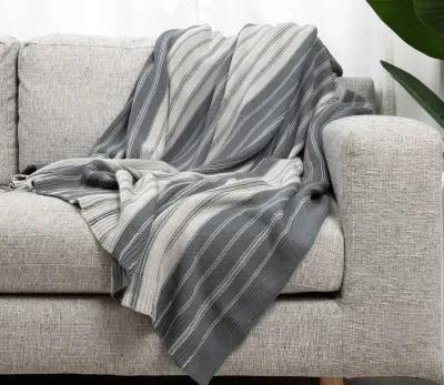 Cariloha Striped Bamboo Knit Throw Blanket