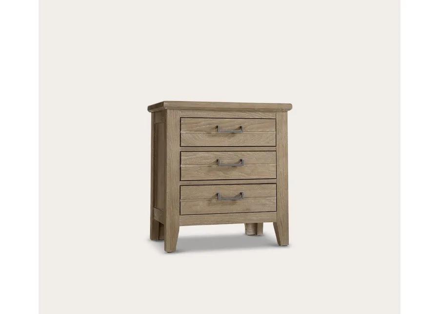 Vaughan Bassett Passageways Deep Sand 3-Drawer Nightstand - Sand