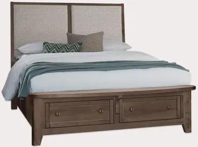 Vaughan Bassett Woodbridge Upholstered Panel Storage Bed - Clear Maple/White - Queen