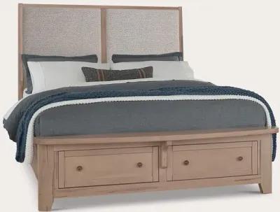 Vaughan Bassett Woodbridge Upholstered Panel Storage Bed - Clear Maple/White - Queen