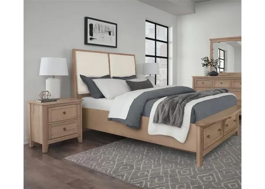 Vaughan Bassett Woodbridge Upholstered Panel Storage Bed - Clear Maple/White - King