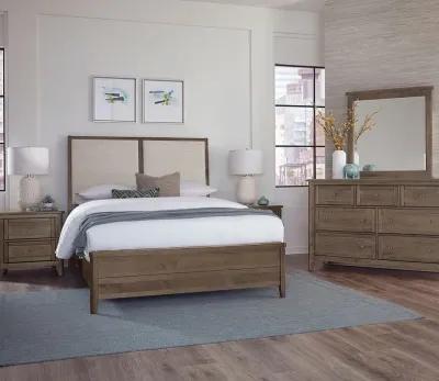 Vaughan Bassett Woodbridge Upholstered Panel Bedroom Set - Dark Cashmere/White - Queen