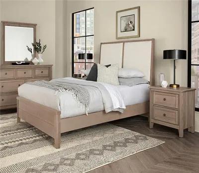 Vaughan Bassett Woodbridge Upholstered Panel Bedroom Set - Dark Cashmere/Grey - King