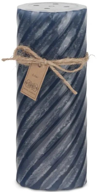 Purple Lilac Gear Wheel Pillar Candle - Large