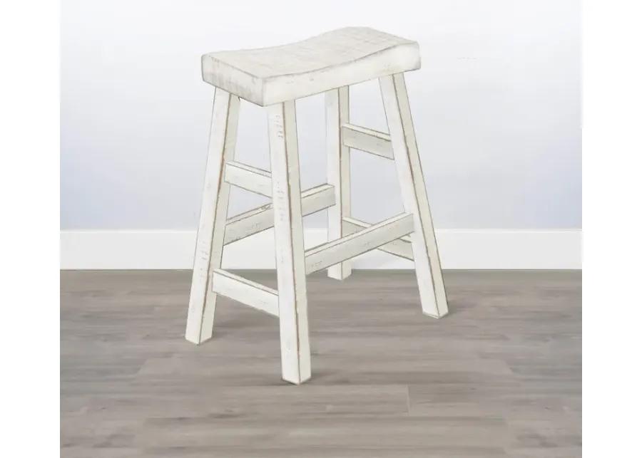 Captiva 30  Saddle Stool-White Sand Finish