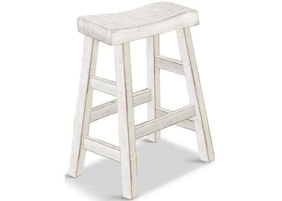 Captiva 30  Saddle Stool-White Sand Finish