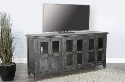 Captiva Glass Front Media Credenza - Black Sand