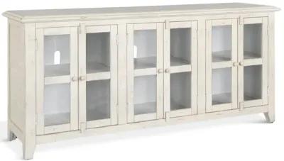 Captiva Glass Front Media Credenza - White Sand