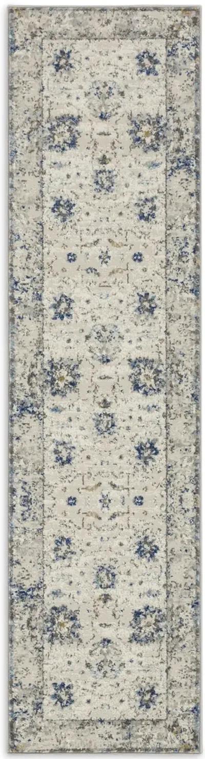 Cleopatra Evesham Grey Dark Blue Area Rug - 2 0  X 8 0 