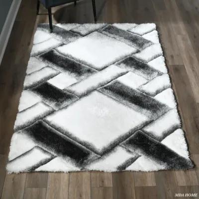 Mateos Grey White - 3 6  X 5 6  Area Rug