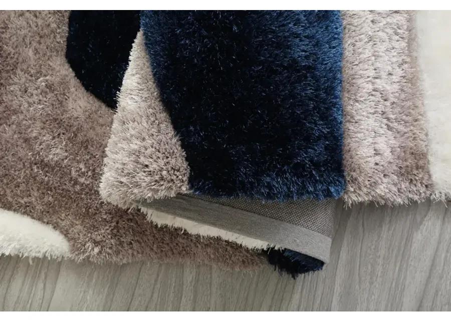 Mateos Grey White Blue - 3 6  X 5 6  Area Rug