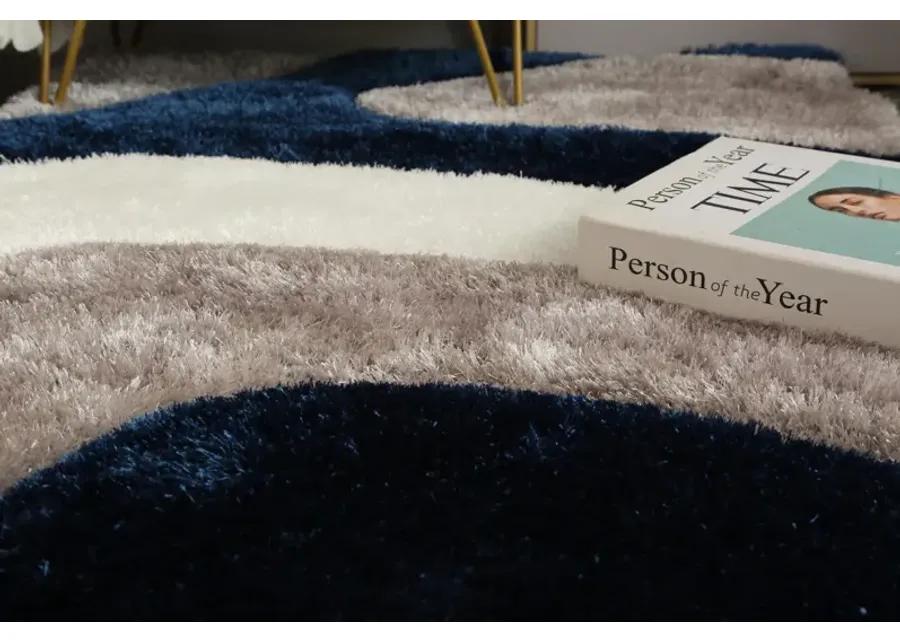 Mateos Grey White Blue - 3 6  X 5 6  Area Rug